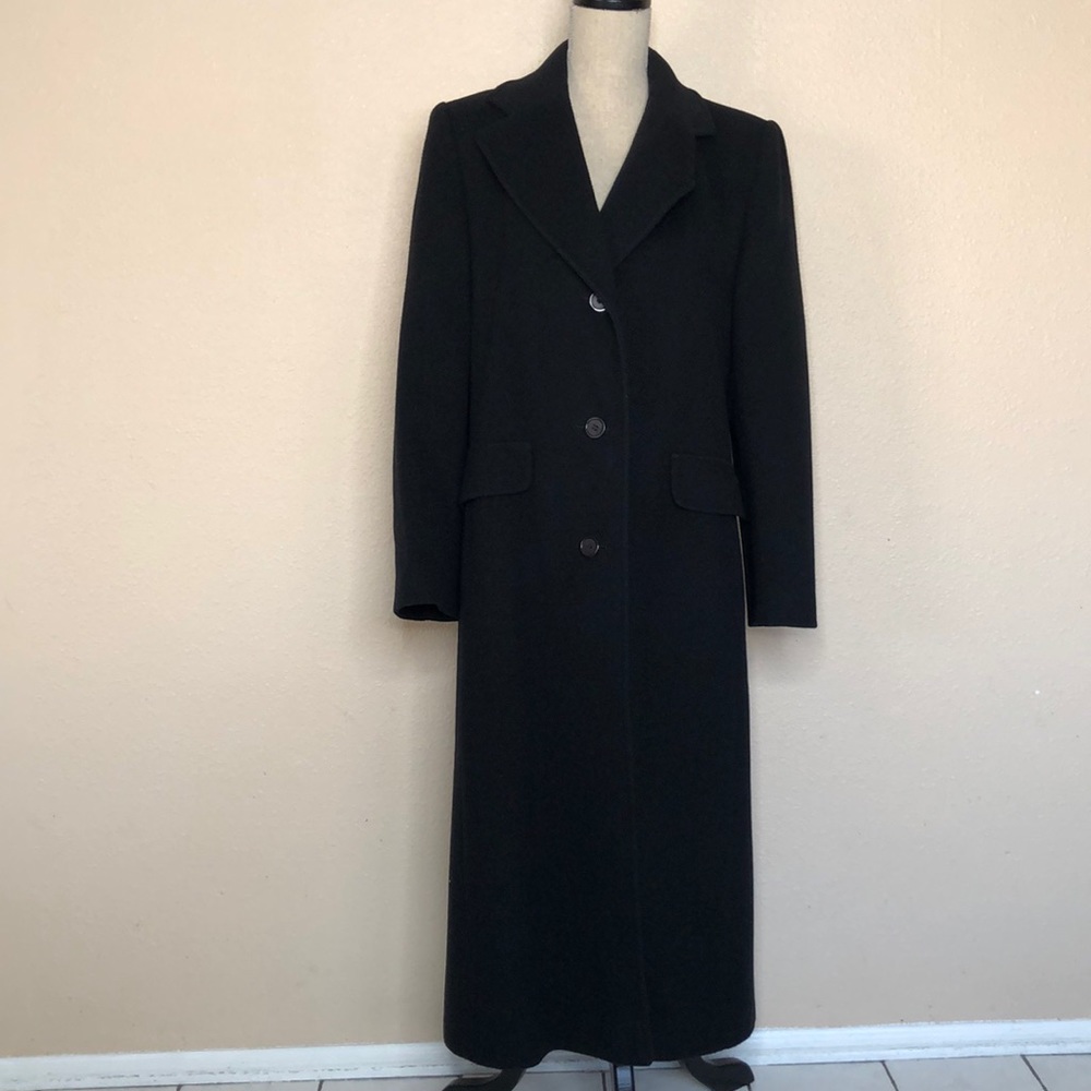 Talbots Long Wool Black Coat